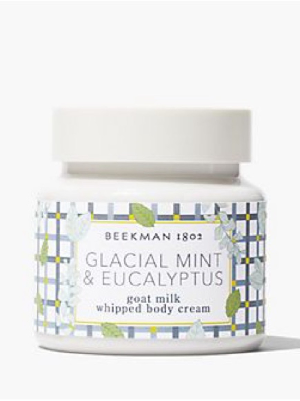 Beekman 1802 Glacial Mint & Eucalyptus Whipped Body Cream - White and Green